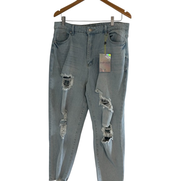 NWT Elite Jeans Boyfriend Distressed Jeans Juniors Size 15 - Picture 1 of 5
